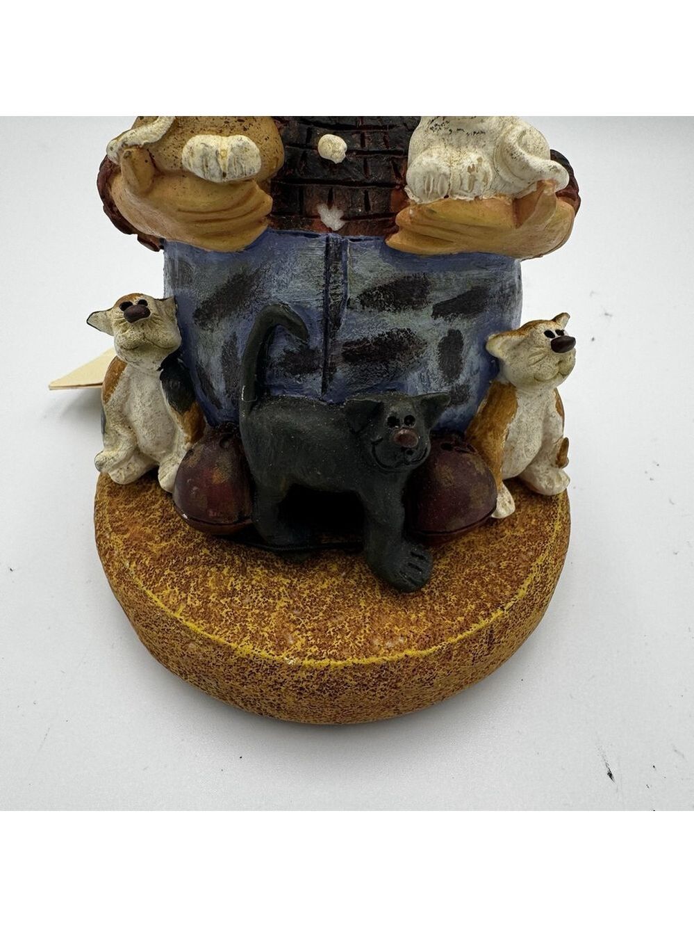 Sara Meadows Folk Art Sculpture Cats Handcrafted Vintage - Picture 2 of 8